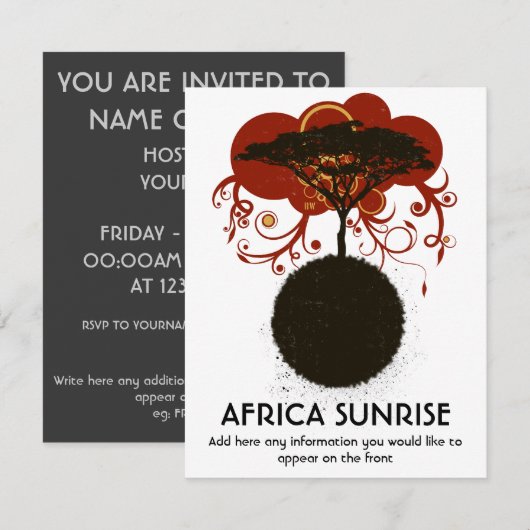 Afrika zonsopgang aanpasbaar kaart (Voorkant / Achterkant)