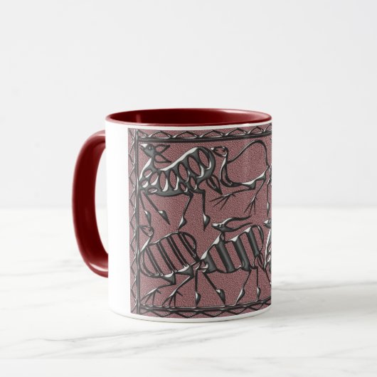 Afrika zwart op paars mok (Voorkant links)