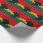 Afrika Zwart Rood Goud Groen Artisan Haakprint Cadeaupapier (Hoek)