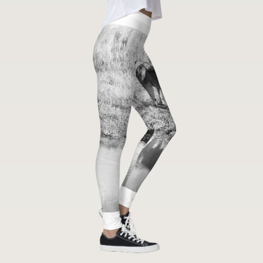 Afrika - Zwart-wit - reflectie over leeuwen Leggings (Rechts)