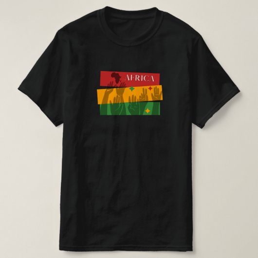 Afrika, zwarte levens zijn belangrijk, zwarte maan t-shirt (Design voorkant)