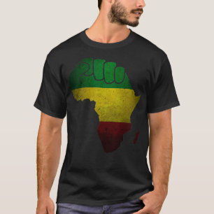 Afrika Zwarte Macht Afrikaanse Kaart Opgenomen Eer T-shirt