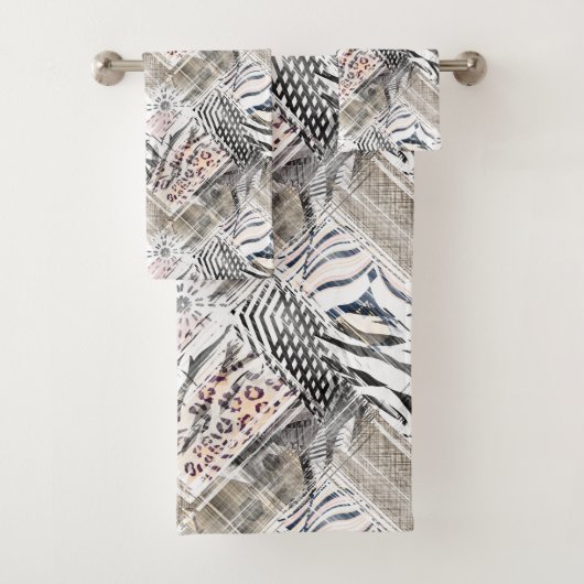 Afrikaan, combo, huid, tijger, jaguar, gespikkeld bad handdoek (Insitu)