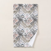 Afrikaan, combo, huid, tijger, jaguar, gespikkeld bad handdoek (Handdoek)