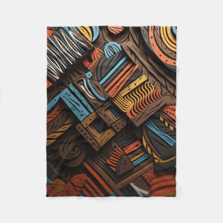 Afrikaan Mozaïek: Kleurenvloeiing Fleece Deken