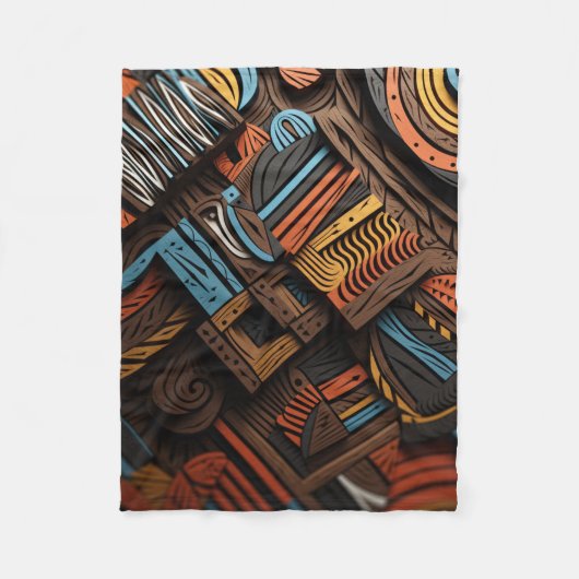 Afrikaan Mozaïek: Kleurenvloeiing Fleece Deken (Voorkant)