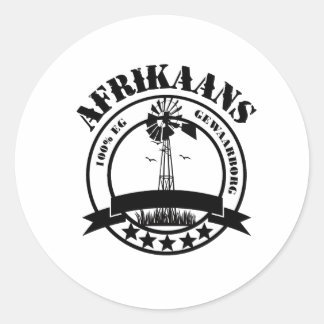 Afrikaans 100% Eg Ronde Sticker