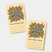 Afrikaans Abstract Bloemmotief Batik Stijl Badge (Voor- en achterkant)