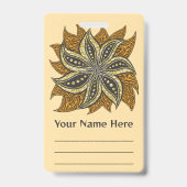 Afrikaans Abstract Bloemmotief Batik Stijl Badge (Achterkant)