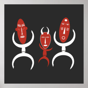 afrikaans abstract dansfiguur poster