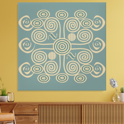 Afrikaans-abstract gedecoreerd geometrisch patroon canvas afdruk (Insitu (Woonkamer))