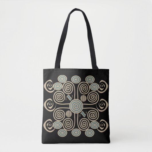 Afrikaans-abstract gedecoreerd geometrisch patroon tote bag (Voorkant)