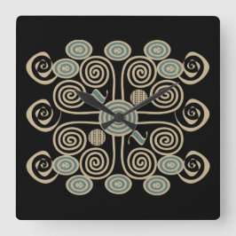 Afrikaans-abstract gedecoreerd geometrisch patroon vierkante klok