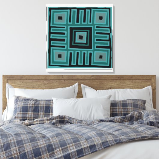 Afrikaans abstract modern patroon canvas afdruk (Insitu (Slaapkamer))