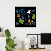 Afrikaans abstract modern patroon poster (Thuiskantoor)