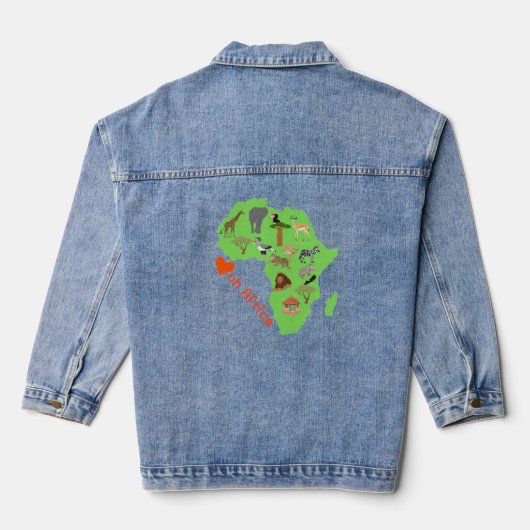 Afrikaans-abstracte Denim Jacket (Achterkant)