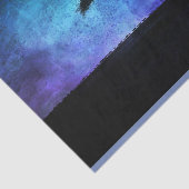 Afrikaans acia-boomlandschap in blauw en Paars Tissuepapier (Detail)