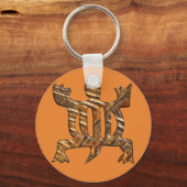 Afrikaans adinkra-symbool voor aanpassingsvermogen sleutelhanger (Voorkant)