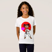Afrikaans-Amerikaans Afbeelding van Karate Girl op T-shirt (Voorkant volledig)