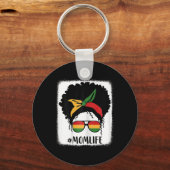 Afrikaans Amerikaans Afro Moeder Leven Zwart Moede Sleutelhanger (Voorkant)