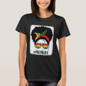 Afrikaans Amerikaans Afro Moeder Leven Zwart Moede T-shirt (Voorkant)