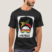 Afrikaans Amerikaans Afro Moeder Leven Zwart Moede T-shirt (Voorkant)