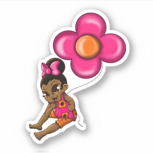 Afrikaans Amerikaans Baby Meisje Sticker (Voorkant)