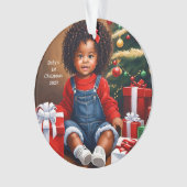 Afrikaans Amerikaans Baby's 1e Kerstornament Ornament (voorkant)
