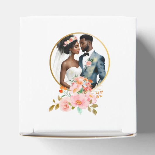 Afrikaans Amerikaans bruidspaar bruiloft Bedankdoosjes (Bovenkant)