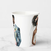 Afrikaans Amerikaans bruidspaar bruiloft Papieren Bekers (Links)