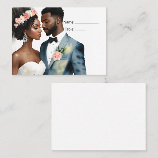 Afrikaans Amerikaans bruidspaar bruiloft Plaatskaartje (Voorkant / Achterkant)