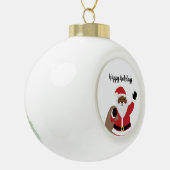 Afrikaans Amerikaans Ceramin Santa Claus Ornament (Links)