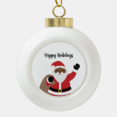 Afrikaans Amerikaans Ceramin Santa Claus Ornament (Voorkant)