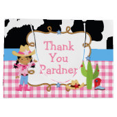 Afrikaans Amerikaans Cowgirl Western Dank je Groot Cadeauzakje (Achterkant)