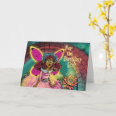 Afrikaans Amerikaans Fairy Blauw Roos Verjaardag Kaart (Gele Bloem)