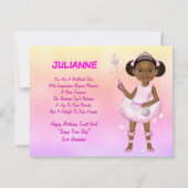 Afrikaans-Amerikaans Feeën Prinses Ballerina Gedic Kaart (Achterkant)