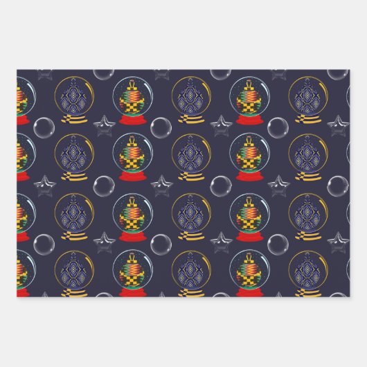 Afrikaans-Amerikaans geïnspireerd kerst inpakpapie Inpakpapier Vel (Voorkant 2)