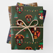 Afrikaans-Amerikaans geïnspireerd kerst inpakpapie Inpakpapier Vel (In situ)