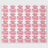 Afrikaans-Amerikaans Girl Baby shower Wrappapier Cadeaupapier (Vlak)