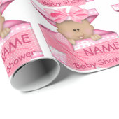 Afrikaans-Amerikaans Girl Baby shower Wrappapier Cadeaupapier (Rol Hoek)