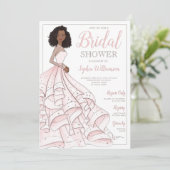 Afrikaans Amerikaans Glam Bride Vrijgezellenfeest Kaart (Staand voorkant)