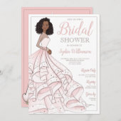 Afrikaans Amerikaans Glam Bride Vrijgezellenfeest Kaart (Voorkant / Achterkant)