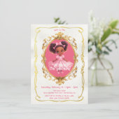 Afrikaans Amerikaans Goud Roze Prinses Verjaardags Kaart (Staand voorkant)
