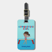 Afrikaans Amerikaans Gymnastiek Meisje Schattig Cu Bagagelabel (Voorkant verticaal)