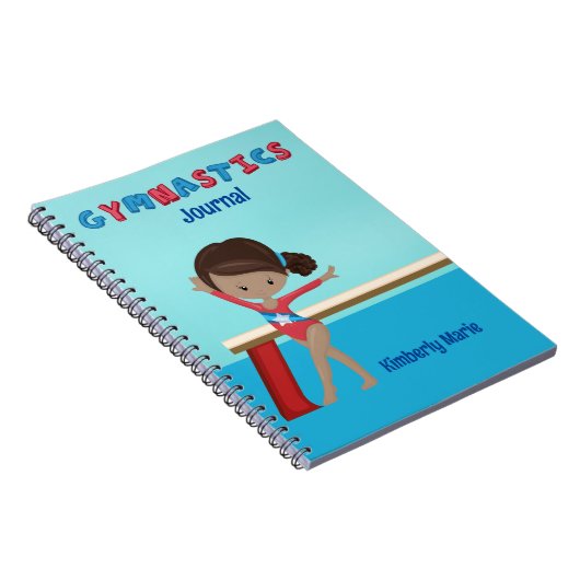 Afrikaans Amerikaans Gymnastiek Meisje Schattig Cu Notitieboek (Rechterzijde)