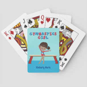 Afrikaans Amerikaans Gymnastiek Meisje Schattig Cu Pokerkaarten