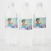 Afrikaans Amerikaans Jewel Mermaid Baby shower Waterfles Etiket (Flessen)