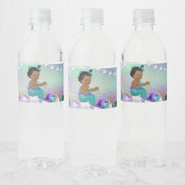 Afrikaans Amerikaans Jewel Mermaid Baby shower Waterfles Etiket