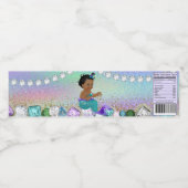 Afrikaans Amerikaans Jewel Mermaid Baby shower Waterfles Etiket (Enkel label)
