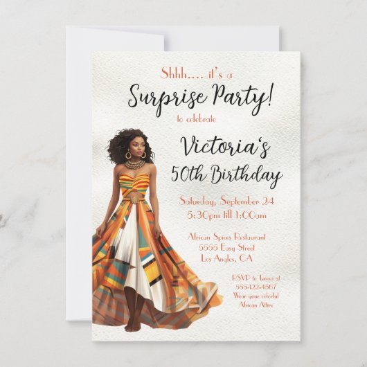 Afrikaans Amerikaans Kente Verjaardagsfeest Kaart (Voorkant)